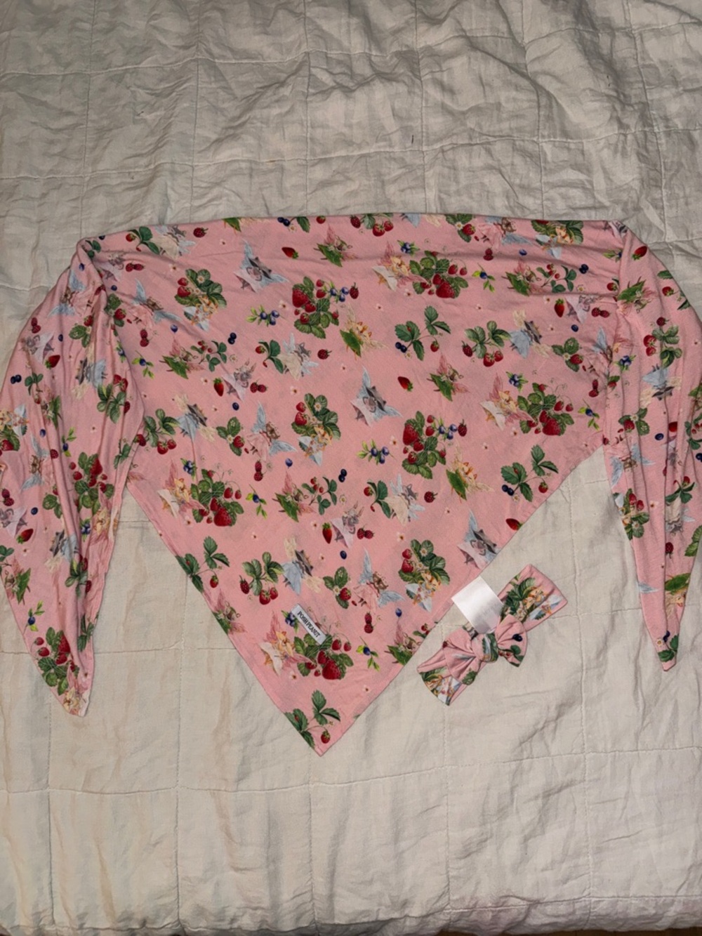 Posh Peanut Pink Floral & Berry Bandana Bib with Matching Bow